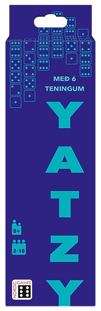 Yatzy sett: 6 teningar með ísl. blokk