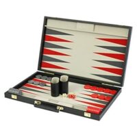 Backgammon 18“ Grátt/rautt/svart