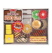 Wooden Grill & Serve BBQ Set