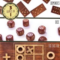 3 in 1 Wooden Parlour Game Set - Image 6