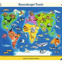 World map with animals (30 bita)
