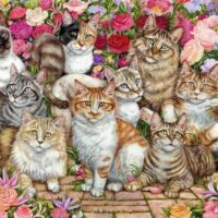 Floral cats (1000 bita) - Image 2