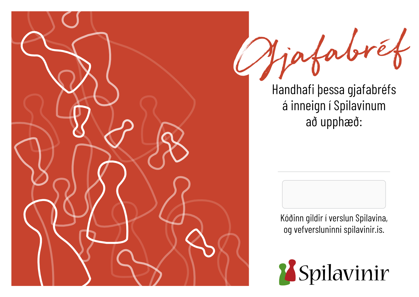 Gjafabréf í Spilavinum 1 A6 gjafabréf Spilavina