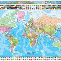 World map with flags (1500 bita)