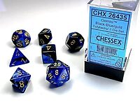 Teningasett: Black-blue/gold