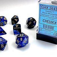 Teningasett: Black-blue/gold
