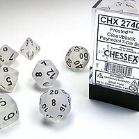 Teningasett: Frosted Clear/black