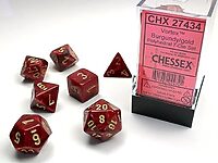 Teningasett: Vortex Burgundy/gold