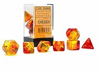 Teningasett: Translucent Red-Yellow/gold