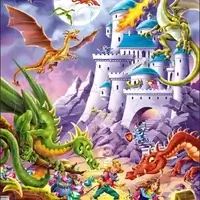 Dragons and heroes guarding the castle (50 bita)