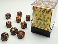 Teningasett: D6: Lustrous Gold/Silver (36 stk.)