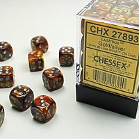 Teningasett: D6: Lustrous Gold/Silver (36 stk.)
