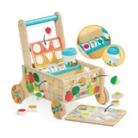 Wooden shape sorting grocery cart - Image 2