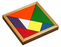 Tangram: Litaður viður