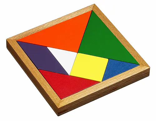 Tangram: Litaður viður