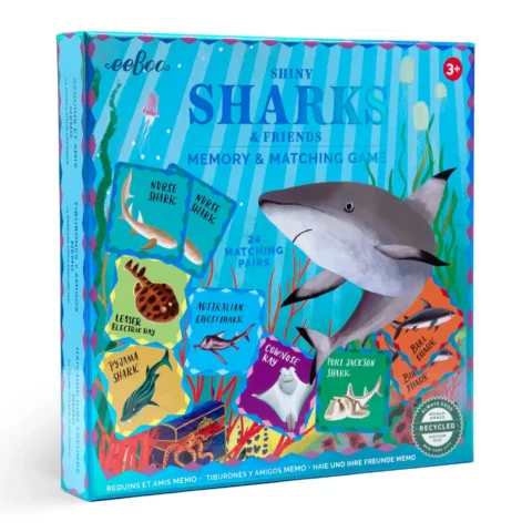 eeboo memory and matching game shiny sharks and friends uta krogmann 01
