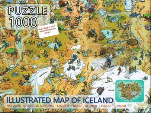 Illustrated Map of Iceland (1000 bita)