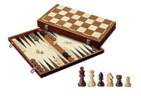 Chess Backgammon Checkers Set (45mm reitir)