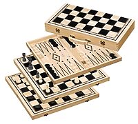 Chess Backgammon Checkers Set (50mm reitir)