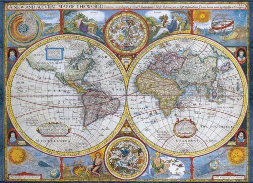 Antique World Map (1000 bita) - Image 2