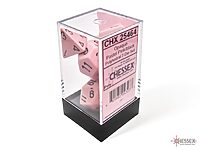 Opaque: Pastel Pink/Black 7-Dice Set