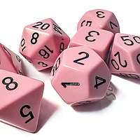 Opaque: Pastel Pink/Black 7-Dice Set - Image 2