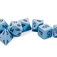Opaque: Pastel Blue/Black 7-Dice Set - Image 2