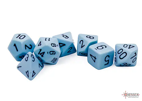 Opaque: Pastel Blue/Black 7-Dice Set - Image 2