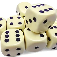 Opaque: Pastel Yellow/Black D6 (12 Dice) - Image 2