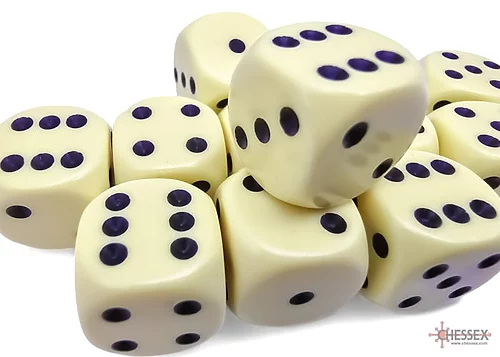 Opaque: Pastel Yellow/Black D6 (12 Dice) - Image 2