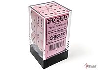 Opaque: Pastel Pink/Black D6 (12 Dice)