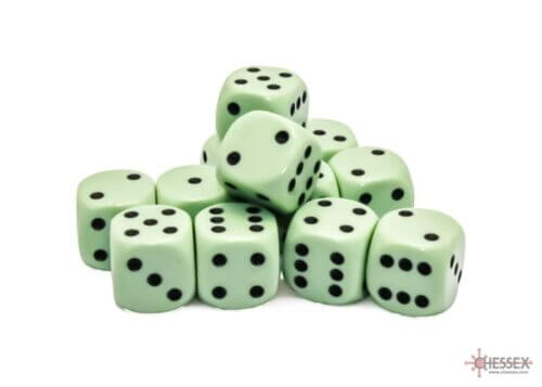 Opaque: Pastel Green/Black D6 (12 Dice) - Image 2