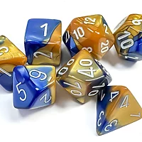 Gemini: Blue-Gold/White 7-Dice Set - Image 2