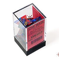 Gemini: Blue-Red/Gold 7-Dice Set