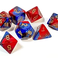 Gemini: Blue-Red/Gold 7-Dice Set - Image 2