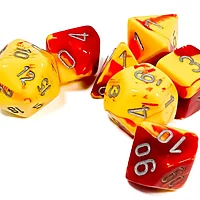 Gemini: Red-Yellow/Silver 7-Dice Set - Image 2