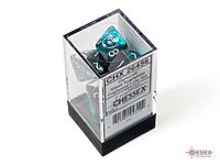 Gemini: Steel-Teal/White 7-Dice Set