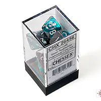 Gemini: Steel-Teal/White 7-Dice Set