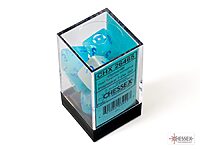 Gemini: Turquoise-White/Blue 7-Dice Set