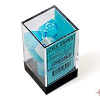 Gemini: Turquoise-White/Blue 7-Dice Set