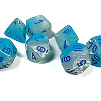 Gemini: Turquoise-White/Blue 7-Dice Set - Image 2