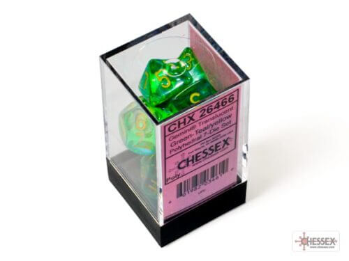 Gemini: Green-Teal/Yellow 7-Dice Set