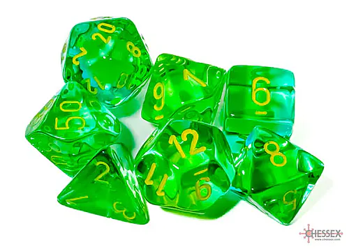 Gemini: Green-Teal/Yellow 7-Dice Set - Image 2