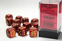 Scarab: Scarlet/Gold D6 (12 Dice)