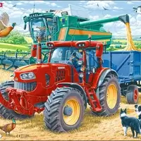 Cool Tractor and Combine Harvester at Work
