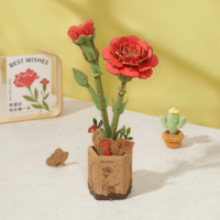 Red Carnation (þrívíddar-viðarpúsl)
